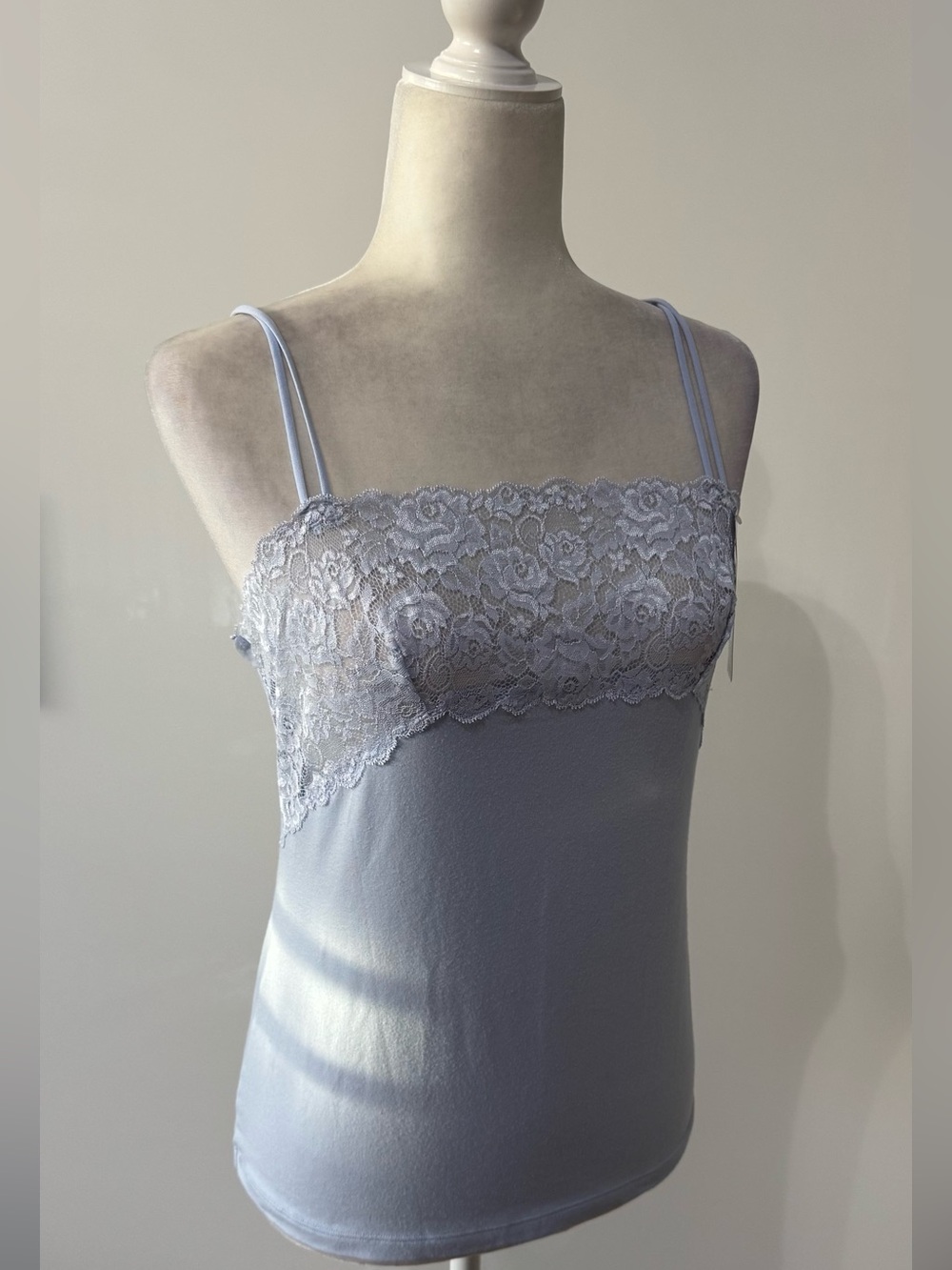 NWT Wacoal  Lace-Trim Cami with Double Straps Blue Sz XL